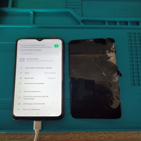 Remplacement d'un écran d'Oppo A16 S à Saint Antoine De Breuilh